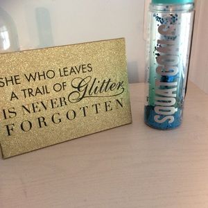 Apana Glitter Water Bottle 16 oz. New